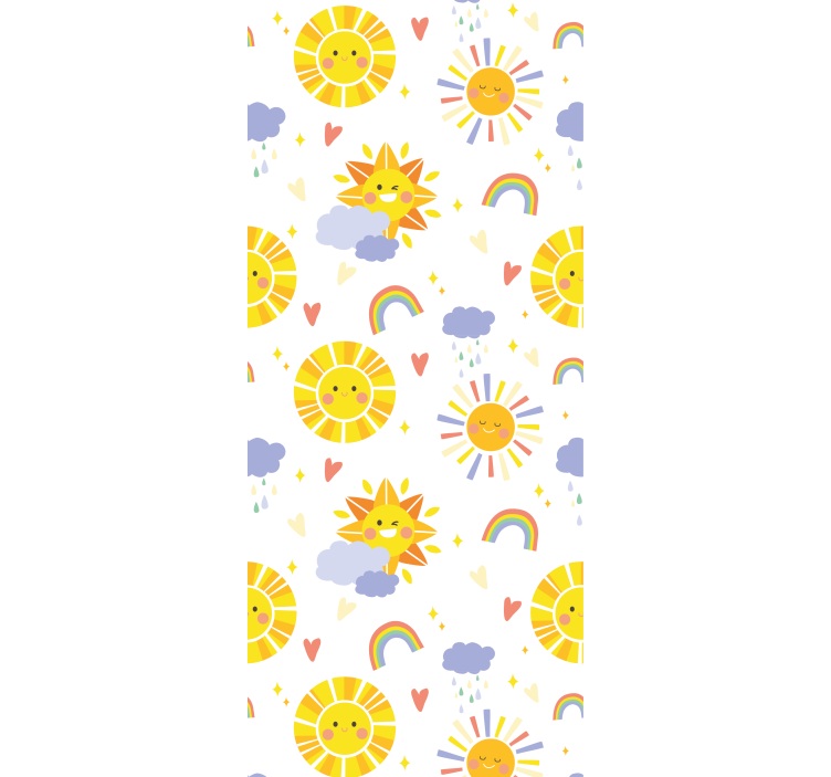 Estore de rolo infantil arcos-íris e nuvens pastel - TenStickers