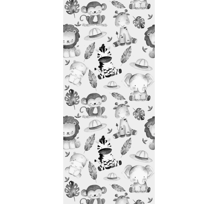 Estore de rolo infantil animais cinzentos do zoológico - TenStickers