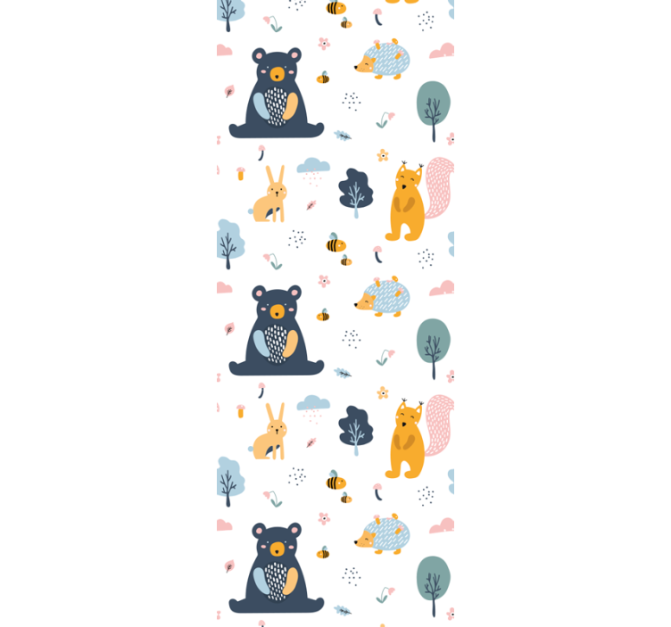 Estore de rolo infantil esquilos coloridos e ursinhos - TenStickers