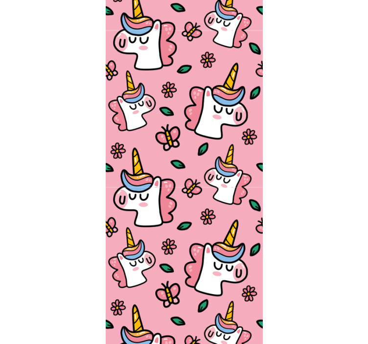 Estore de rolo infantil unicórnio florido fofo - TenStickers