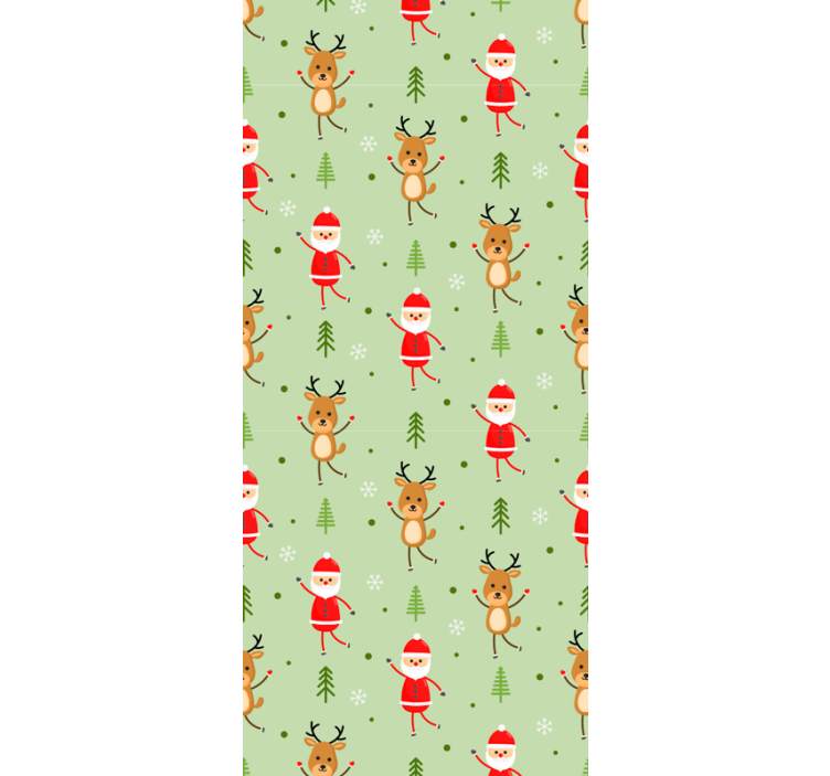 Estore de rolo infantil papai noel e um de seus renas - TenStickers