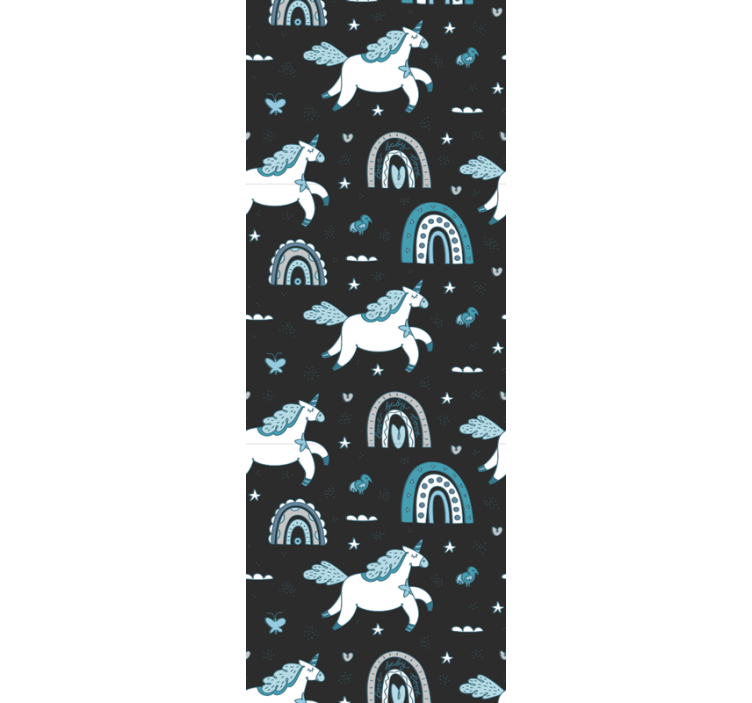 Estore de rolo infantil padrão escuro de cavalos - TenStickers
