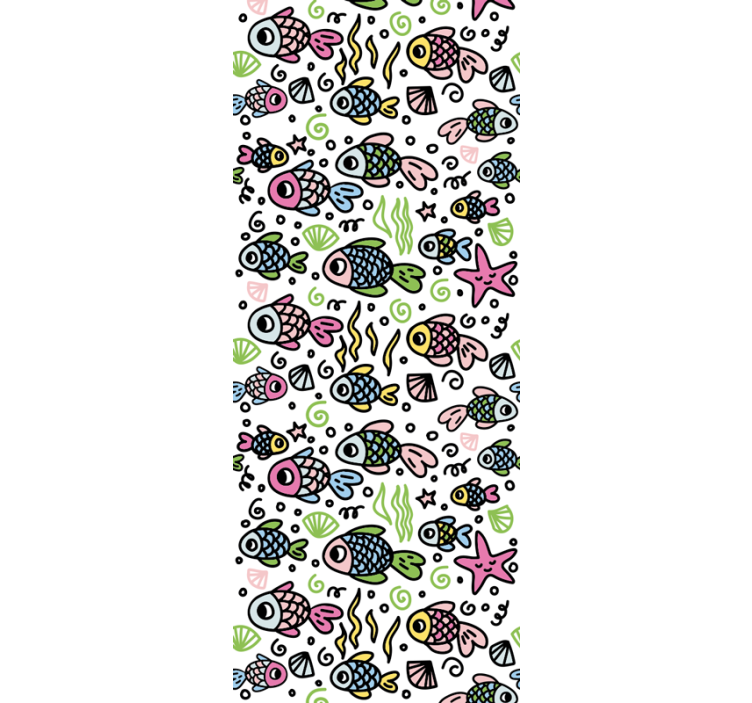 Estore de rolo infantil com padrão de peixes multicoloridos - TenStickers