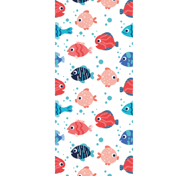 Estore de rolo infantil peixes rosa e azuis - TenStickers