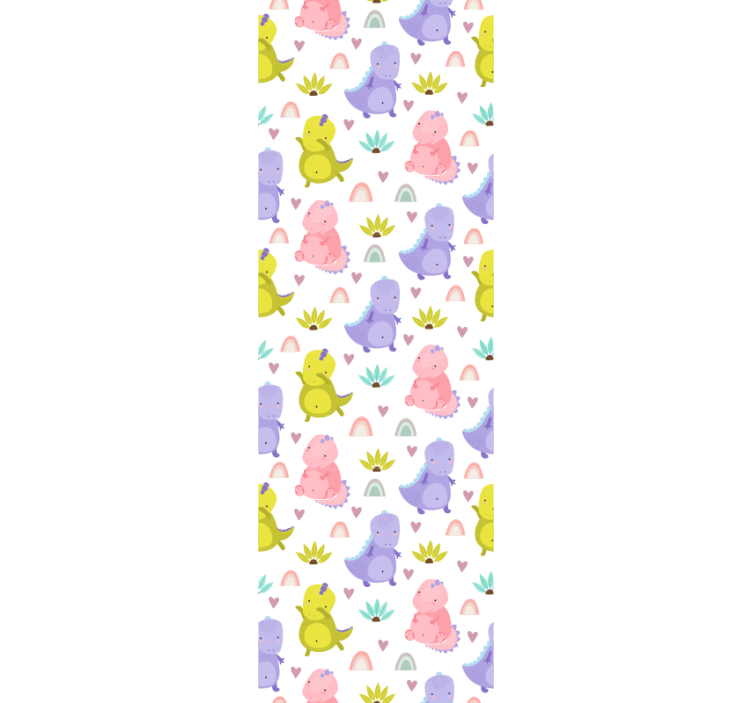 Estore de rolo infantil padrão de dinossauros coloridos - TenStickers