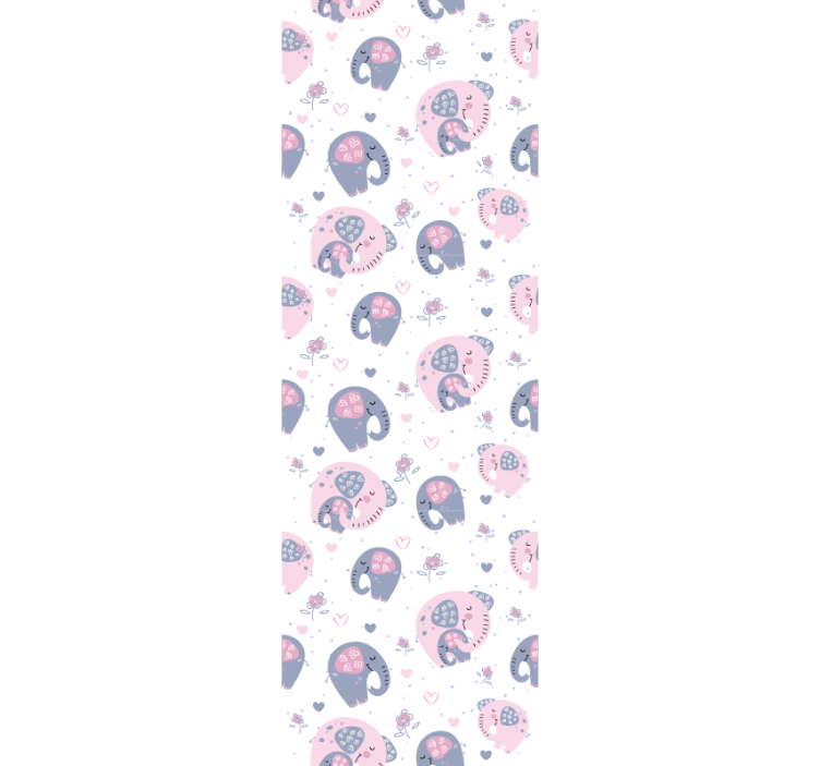 Estore de rolo infantil elefantes cor-de-rosa fofos - TenStickers