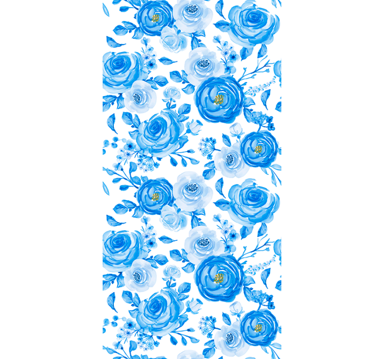 Estore de rolo infantil relógios azuis com flores - TenStickers