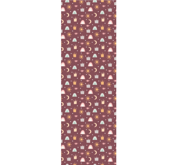 Estore de rolo infantil coroas e arco-íris - TenStickers