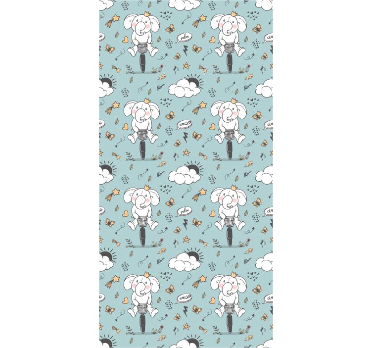 Estore de rolo infantil elefantes acenando - TenStickers