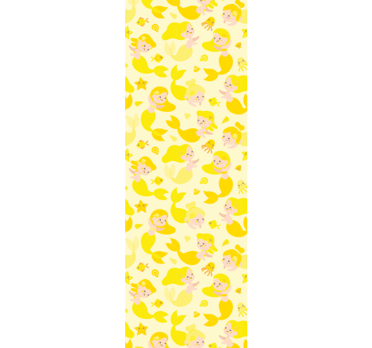 Estore de rolo infantil sereia amarela sorridente - TenStickers
