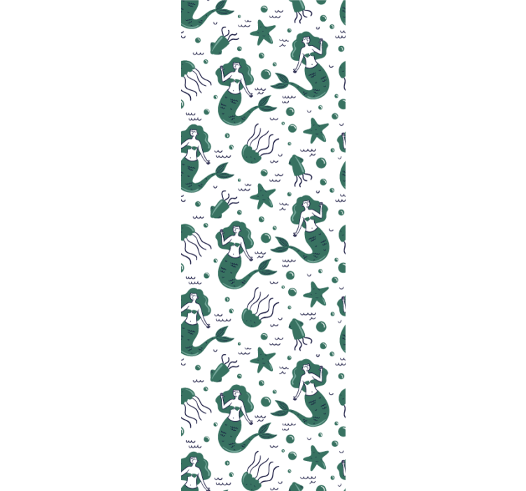 Estore de rolo infantil sereias verdes - TenStickers