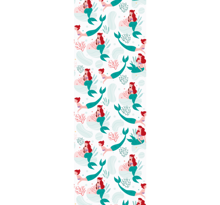 Estore de rolo infantil sereia de cabelo vermelho sorrindo - TenStickers