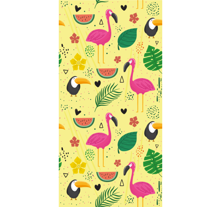Estore de rolo infantil animais fofos com plantas - TenStickers