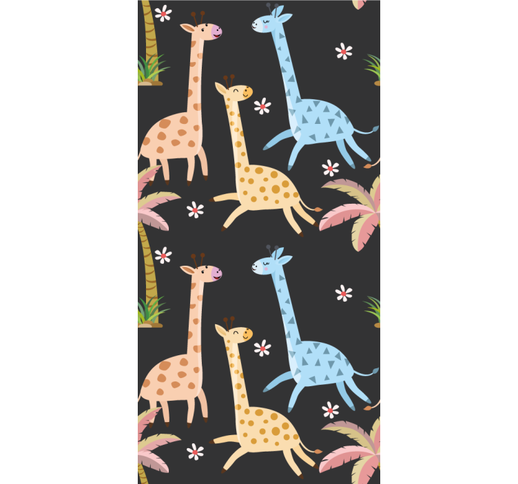 Estore de rolo infantil árvores e animais cinzas - TenStickers