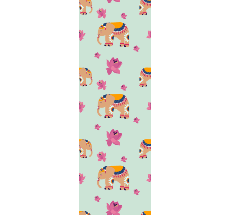 Estore de rolo infantil elefantes pêssego indianos - TenStickers