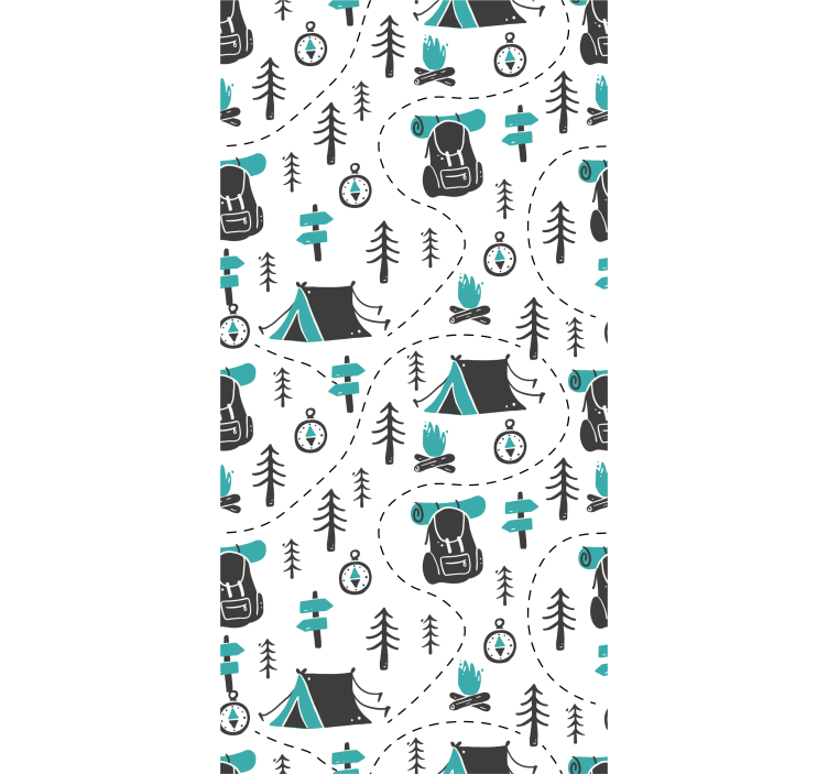 Estore de rolo infantil padrão natureza camping - TenStickers