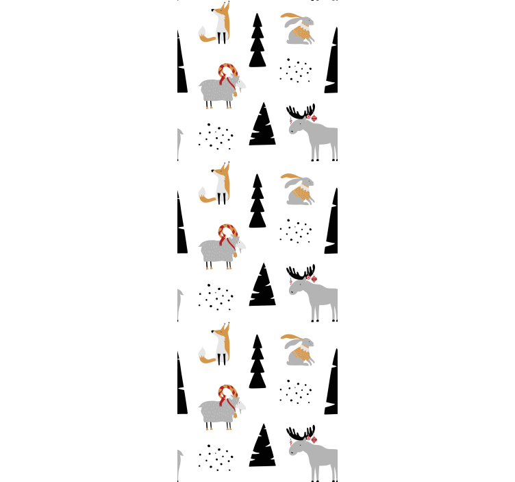 Estore de rolo infantil padrão de animais de inverno - TenStickers