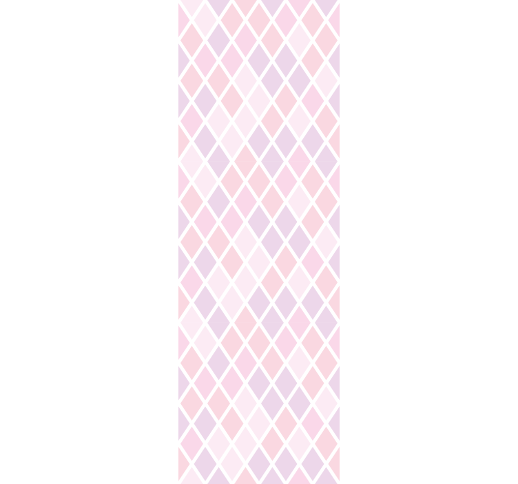 Estore de rolo infantil com design de losangos rosa e branco - TenStickers