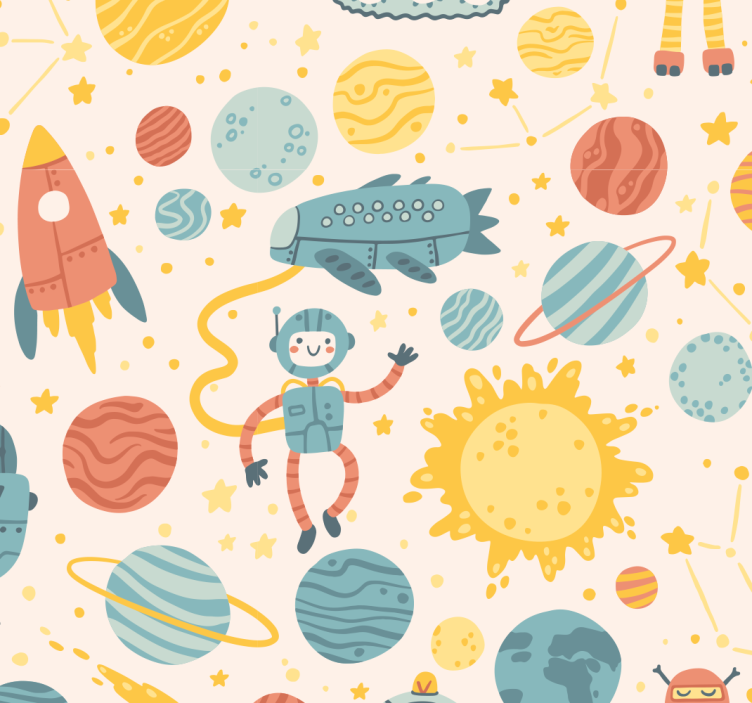 Estore de rolo infantil cena de aventura espacial - TenStickers