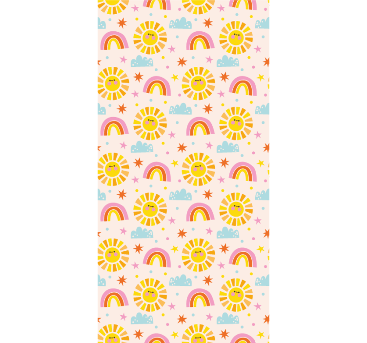 Estore de rolo infantil padrão arco-íris rosa - TenStickers