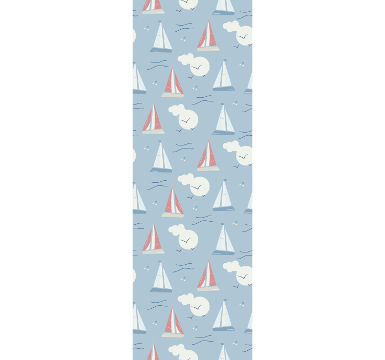 Estore de rolo infantil padrão de barco nas nuvens - TenStickers