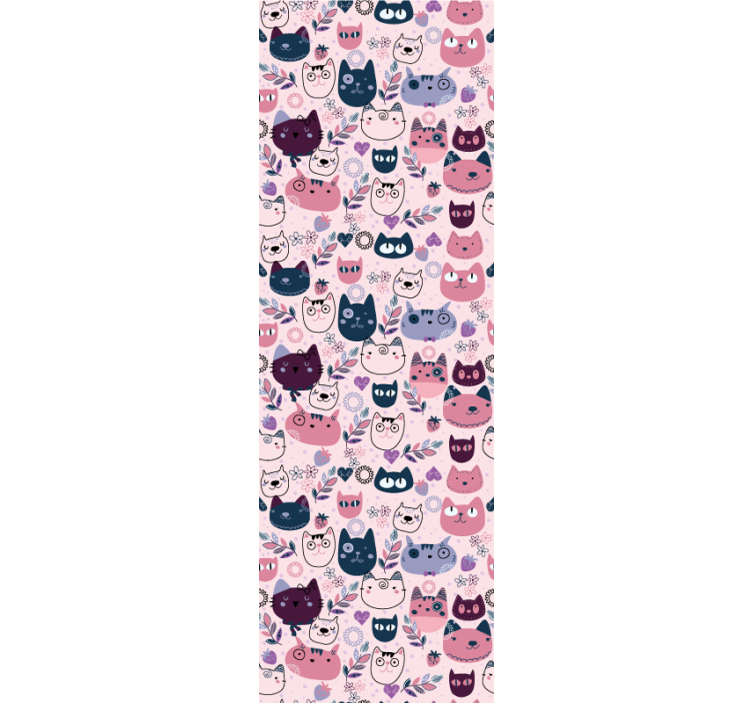 Estore de rolo infantil padrão de gatos rosa - TenStickers