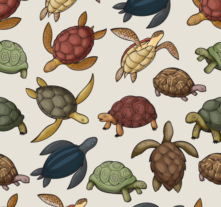 Estore de rolo infantil com variedade de tartarugas - TenStickers