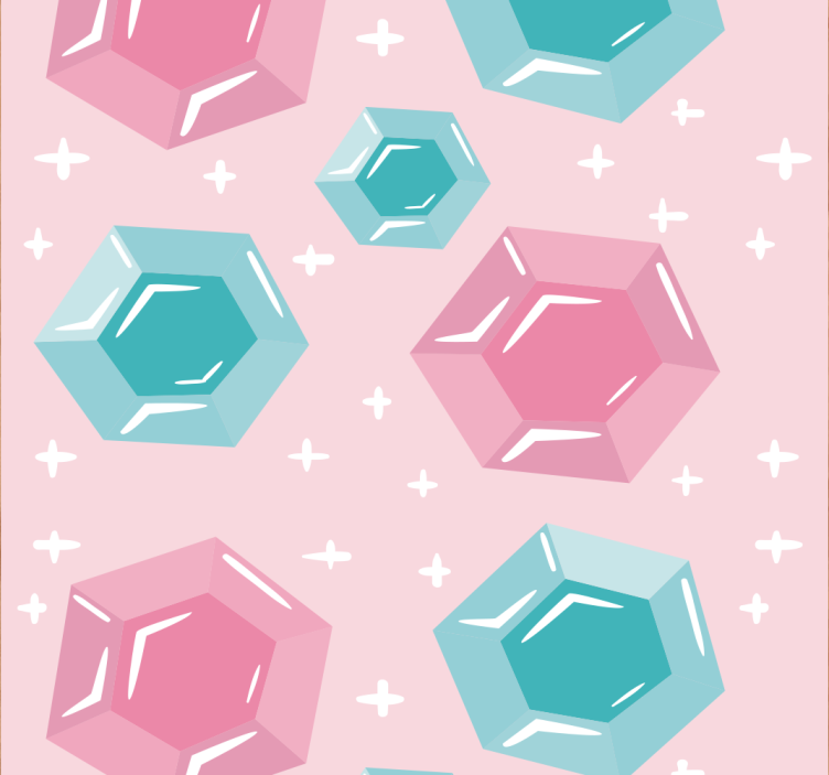 Estore de rolo infantil gemas geométricas em tons jóia - TenStickers
