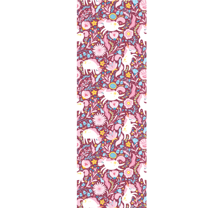 Estore de rolo infantil com lindo padrão de unicórnio - TenStickers