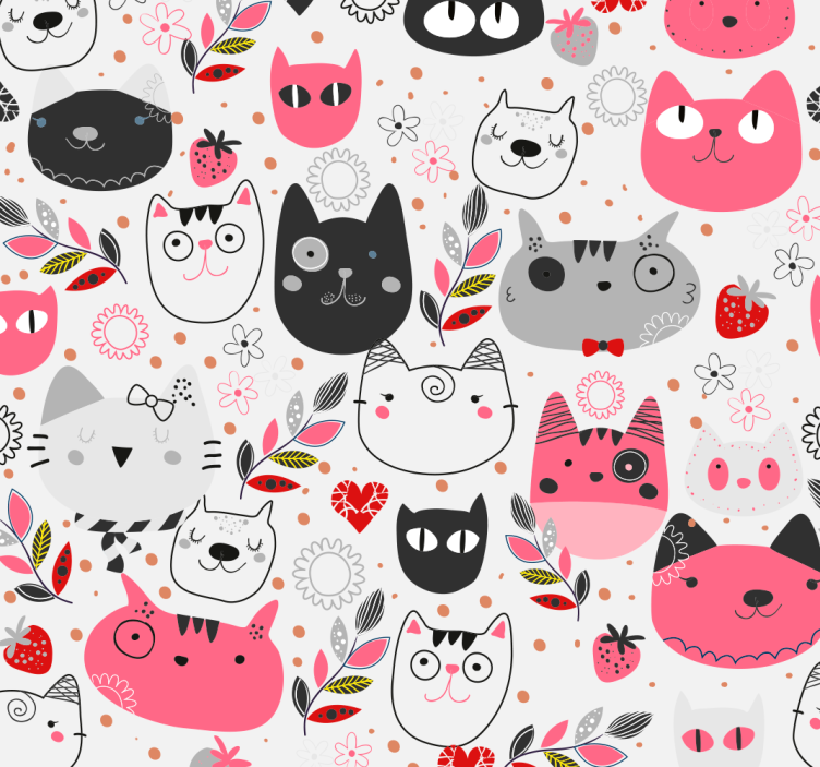 Estore de rolo infantil com gatos ilustrados - TenStickers