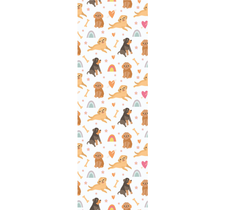 Estore de rolo infantil com estampa de cachorro e arco-íris - TenStickers