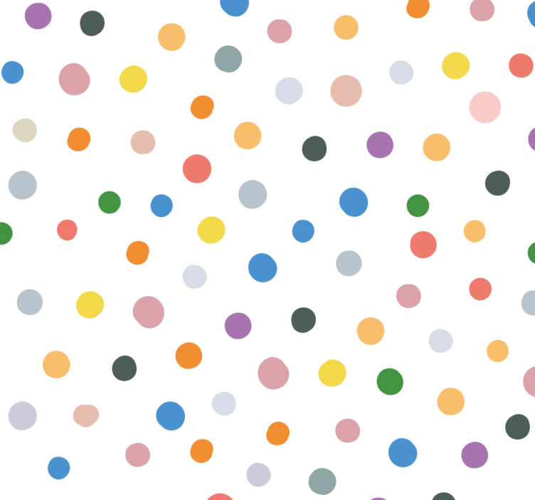 Estore de rolo infantil pontos coloridos sobre branco - TenStickers