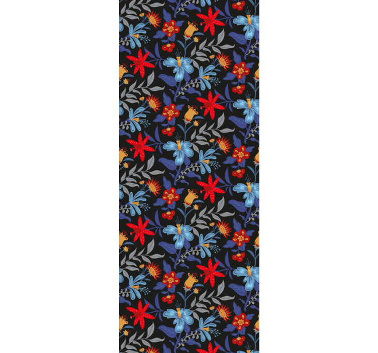 Estore de rolo empresa estampa de flores 'tricot' preto - TenStickers