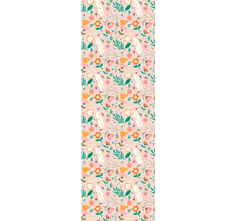 Estore de rolo juvenil padrão floral delicado pastel - TenStickers