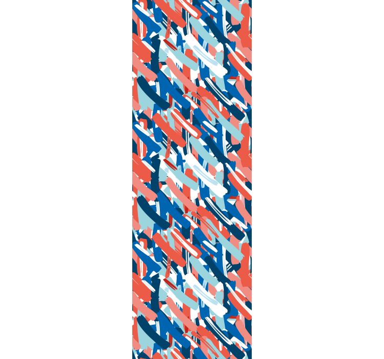 Estore de rolo juvenil em pinceladas vermelho, azul e branco - TenStickers