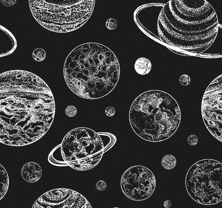 Estore de rolo juvenil espaço preto e branco - TenStickers