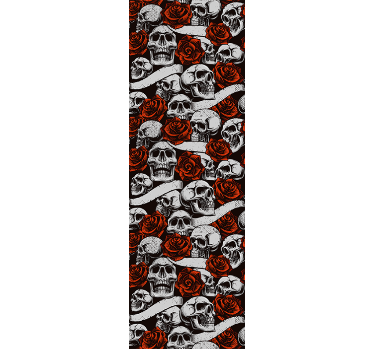 Estore de rolo juvenil caveiras e rosas - TenStickers