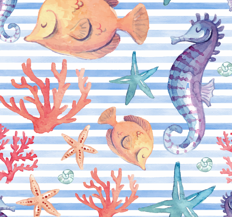 Estore de rolo juvenil azulejos da vida marinha - TenStickers