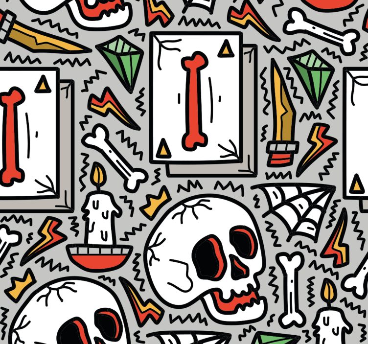 Estore de rolo juvenil grafite de caveira - TenStickers