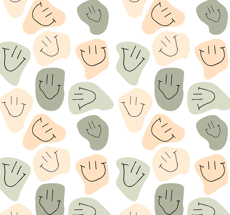 Estore de rolo juvenil rostos sorridentes em cores neutras - TenStickers