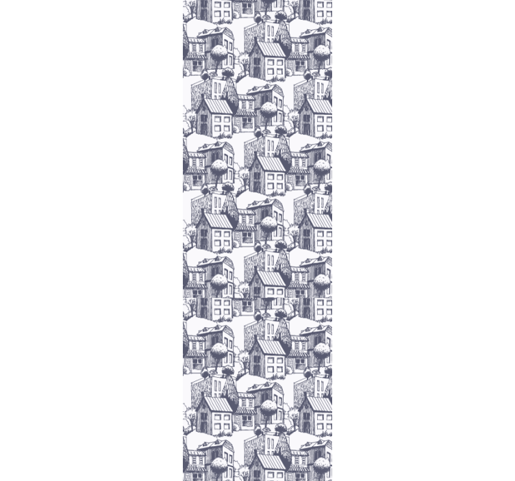 Estore de rolo modernos com padrão vintage de cidade - TenStickers