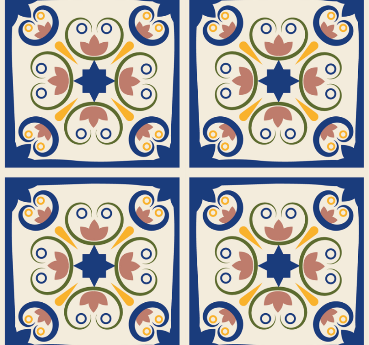 Estore de rolo modernos com azulejos de flores rosas - TenStickers