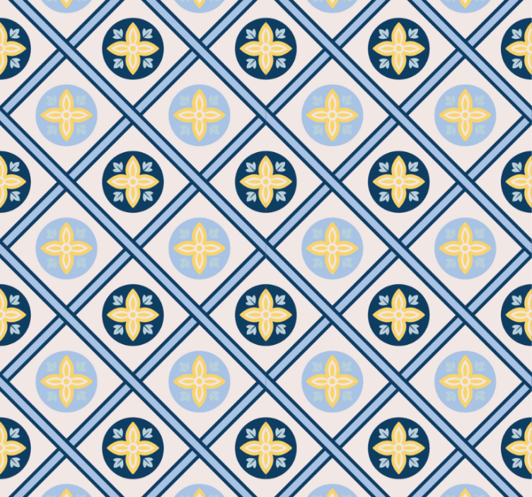 Estore de rolo modernos azulejo azul bebê e amarelo - TenStickers