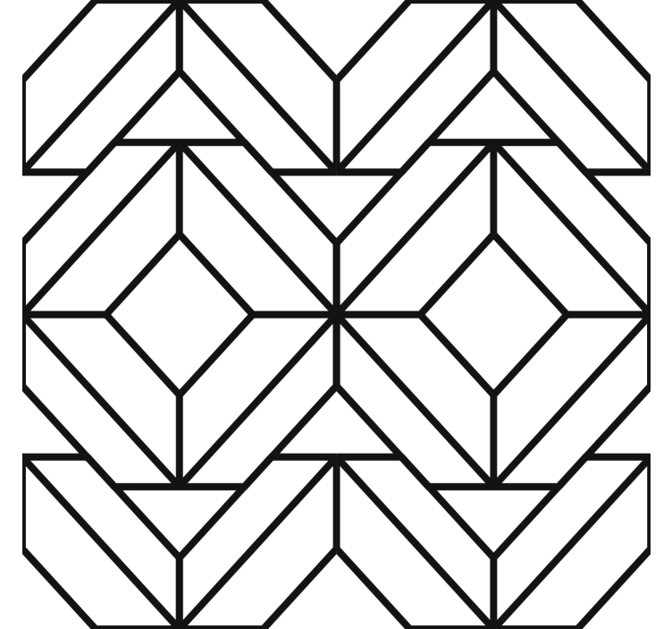 Estore de rolo modernos padrão geométrico preto e branco - TenStickers