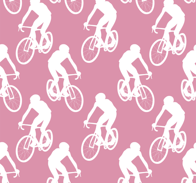 Estore de rolo rosa padrão de ciclistas brancos - TenStickers