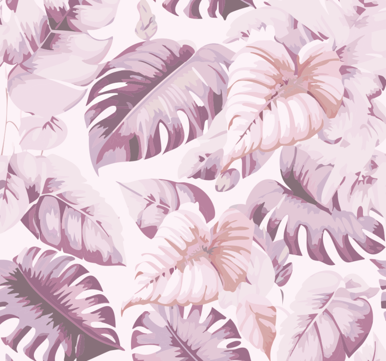 Estore de rolo rosa folhas tropicais grandes - TenStickers