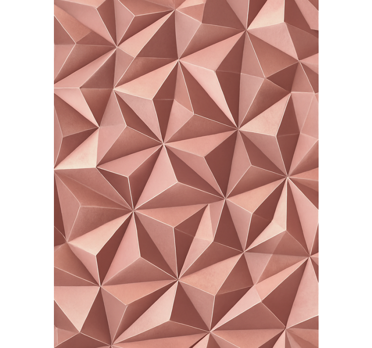 Estore de rolo rosa com folha geométrica abstrata dourada - TenStickers