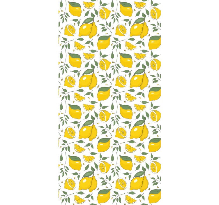 Estore de rolo amarelo limões e flores cremosas - TenStickers