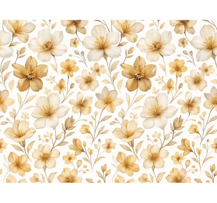 Estore de rolo amarelo design floral realista - TenStickers