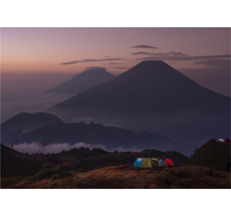 Estore de rolo para cozinha caminhantes com montanha nublada - TenStickers